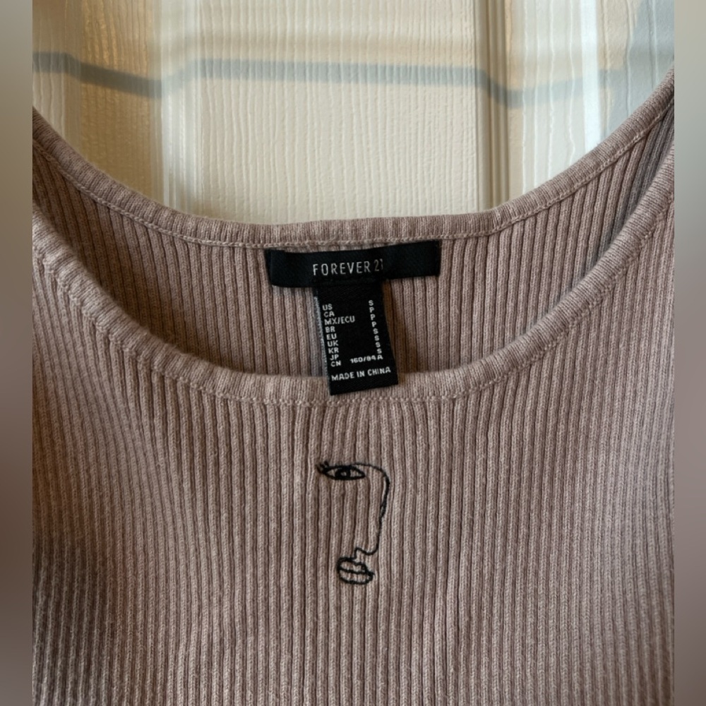Forever 21 Ribbed Brown Crop Top - Picture 2 of 4